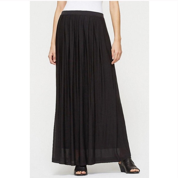 black silk maxi skirt